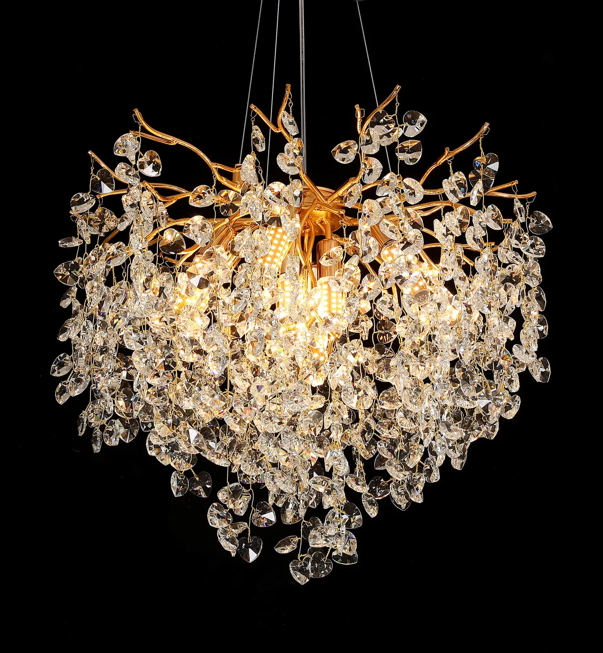 Peach Heart Crystal Chandelier 5023