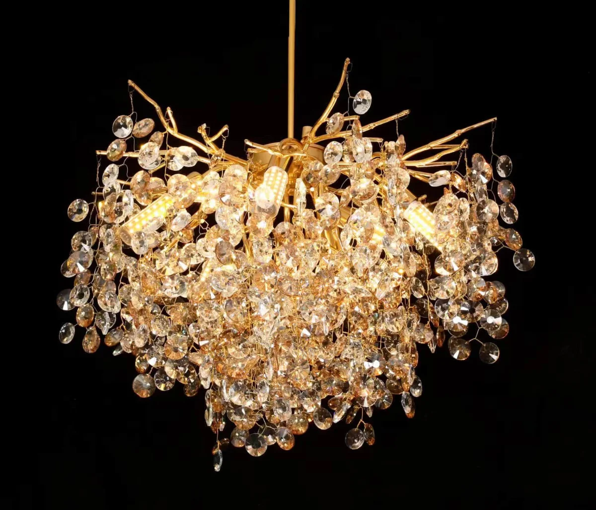 Polished Gold Round Coin Chandelier 5012