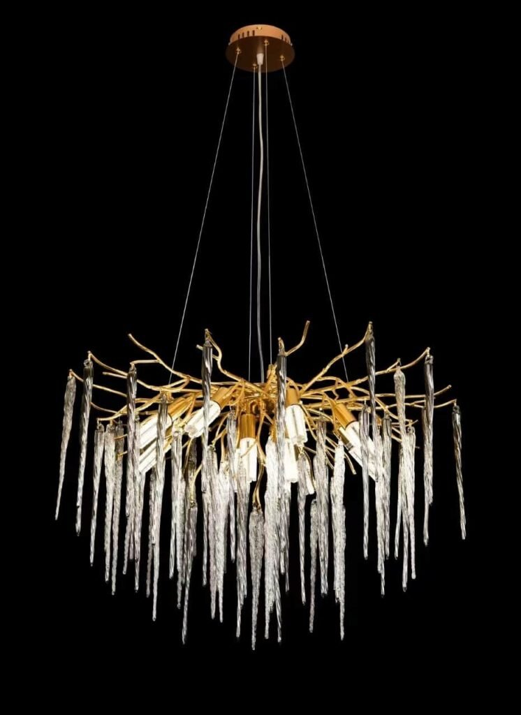 Glaze Tree Branch Crystal Chandelier (5045) installed in an interior