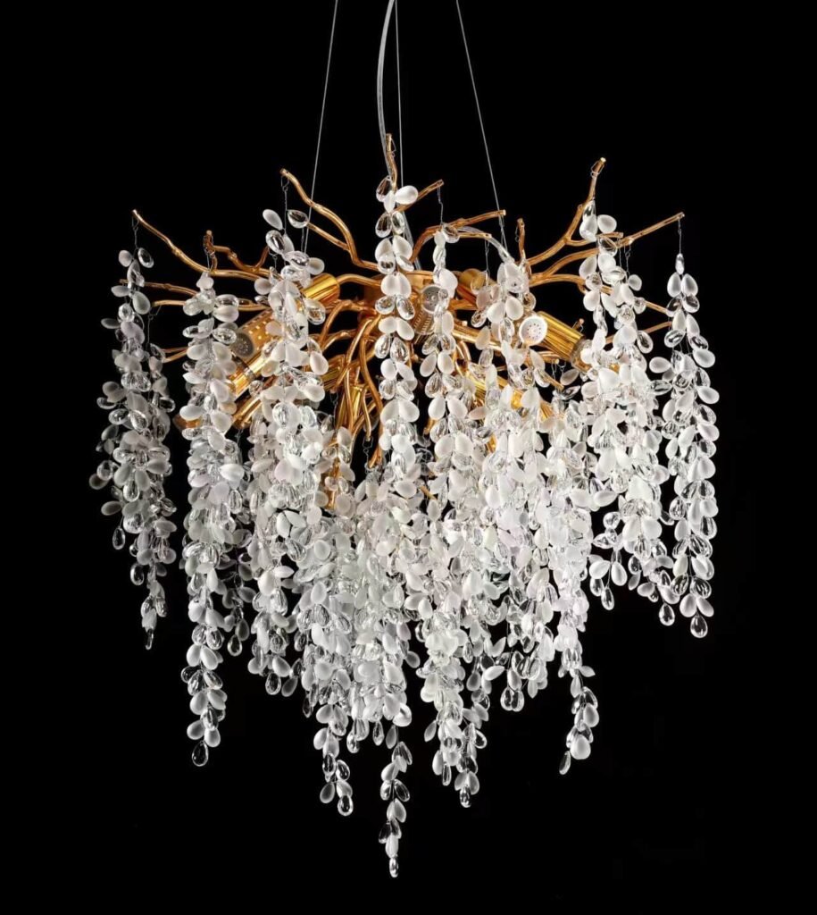Grape Tree Branch Crystal Chandelier (5003) dimension drawing