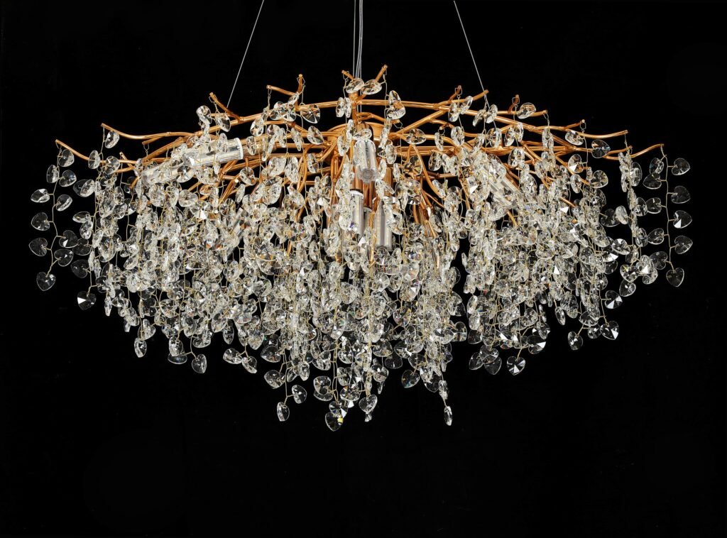 Heart Tree Branch Crystal Chandelier (5023) crystal and finish close-up