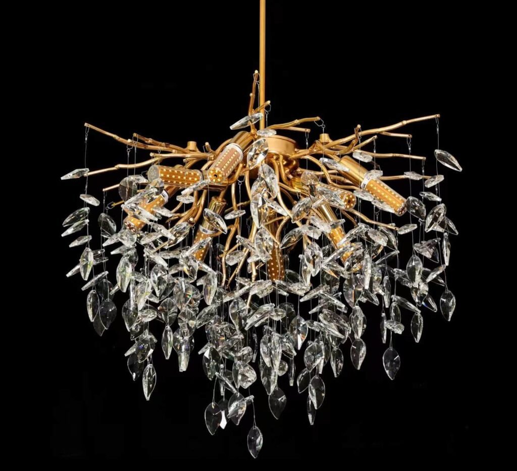 Mango Tree Branch Crystal Chandelier (5033) installed in an interior