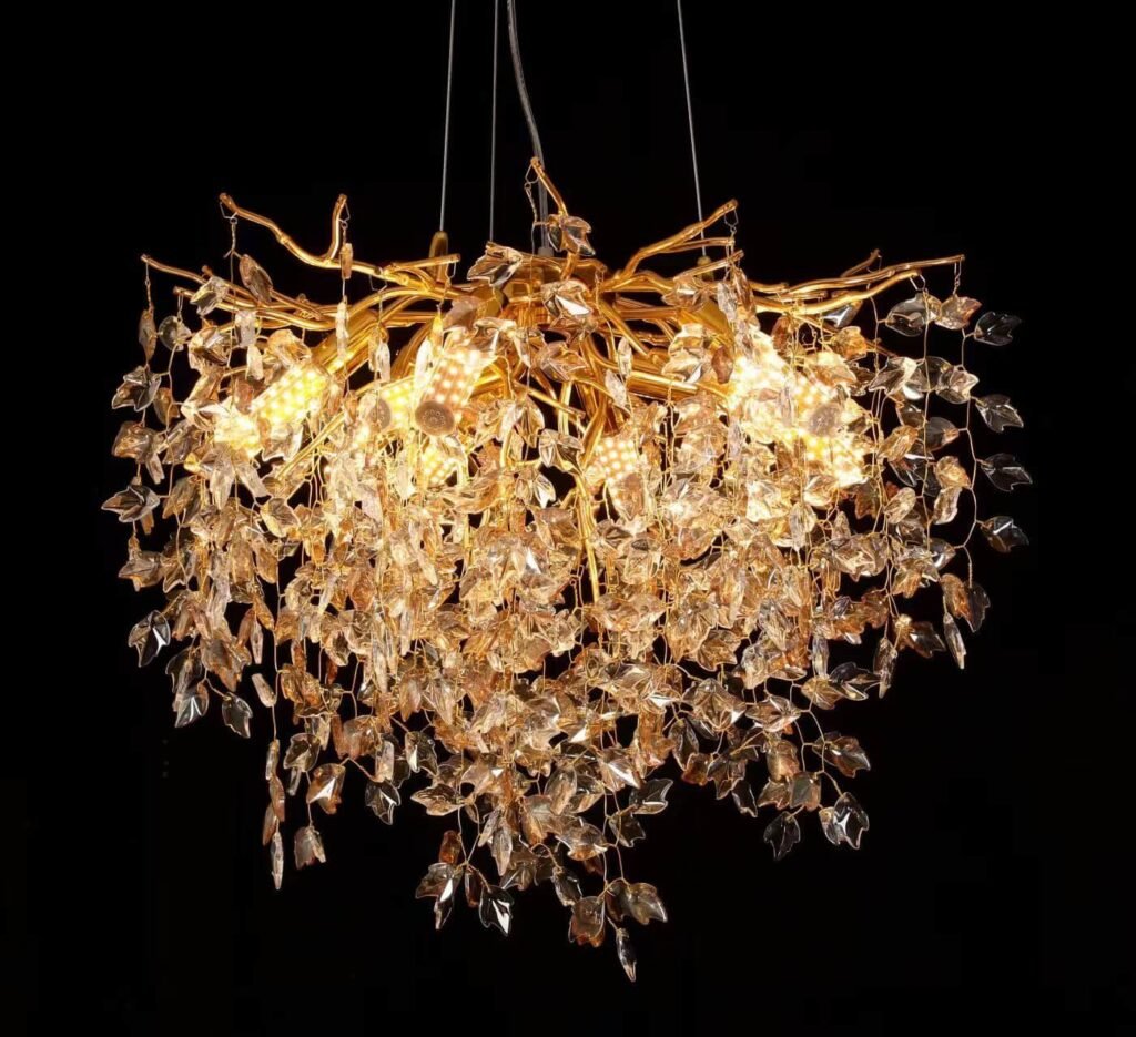 Maple Leaf Tree Branch Crystal Chandelier (5027) product view