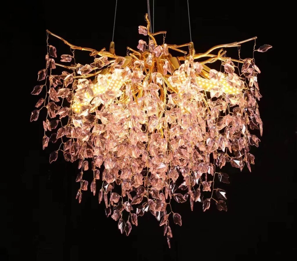 Maple Leaf Tree Branch Crystal Chandelier - SKU 5027 view 3