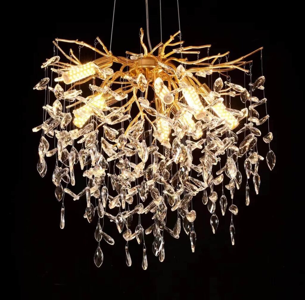 Marquise Tree Branch Crystal Chandelier (5016) installed in an interior