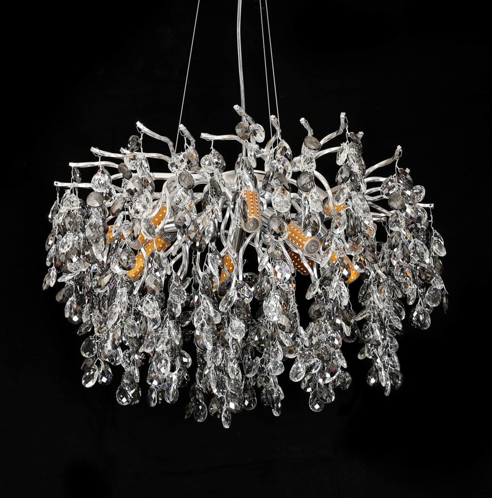Mesh Tree Branch Crystal Chandelier (5024) installed in an interior