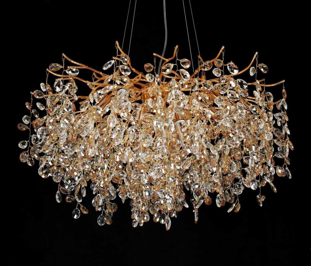 Mesh Tree Branch Crystal Chandelier (5024) crystal and finish close-up