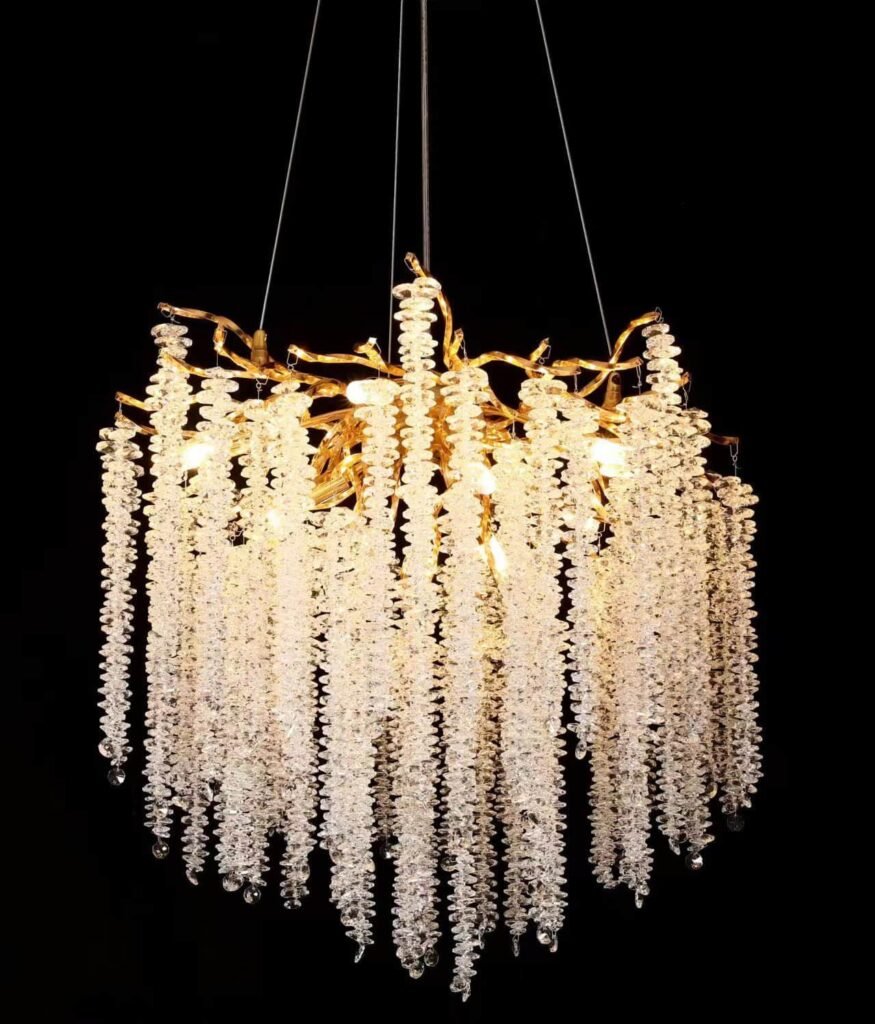 Octagon Bead Tree Branch Crystal Chandelier (5011) crystal and finish close-up