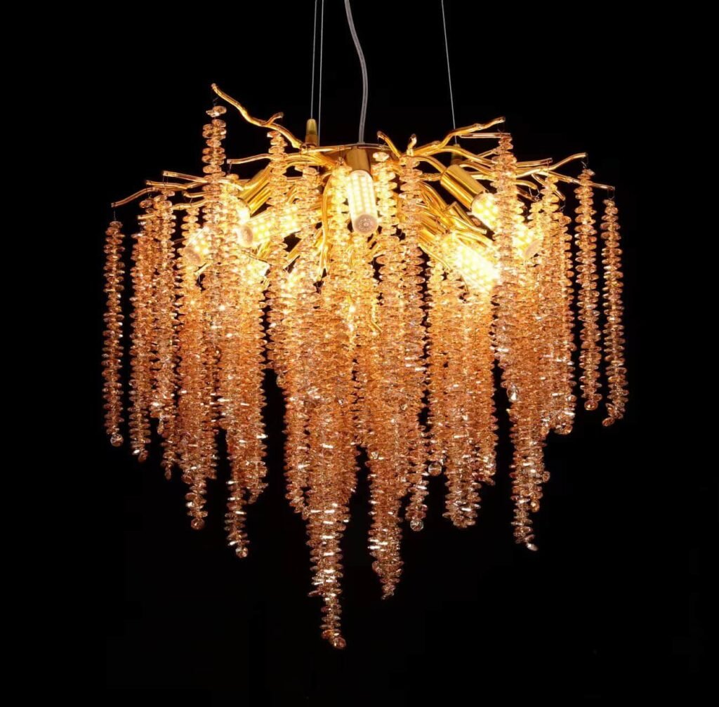 Octagon Bead Tree Branch Crystal Chandelier (5011) dimension drawing