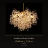 Round crystal branch chandelier size reference — Ø60cm / 23.6 inches
