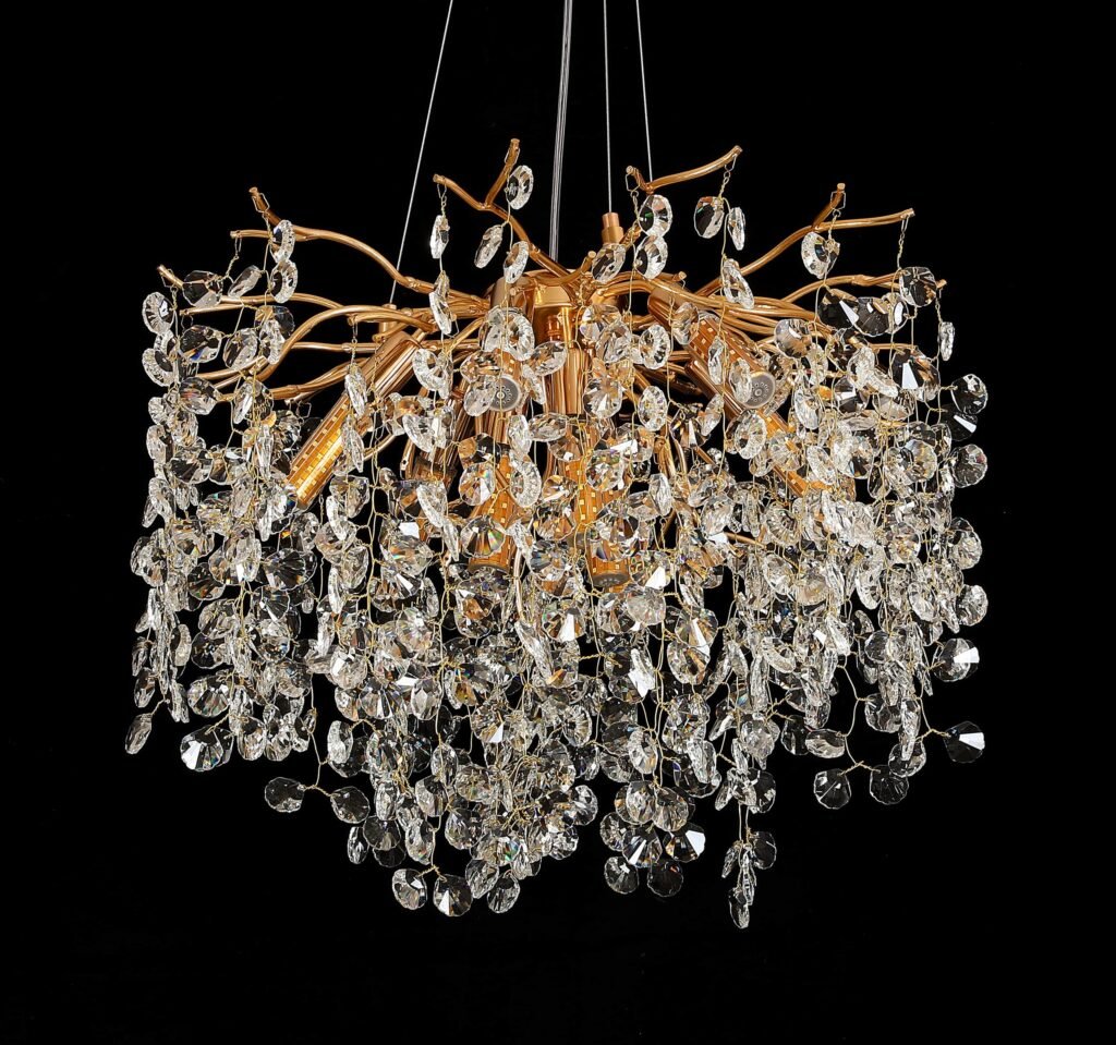 Shell Tree Branch Crystal Chandelier (5034) installed in an interior