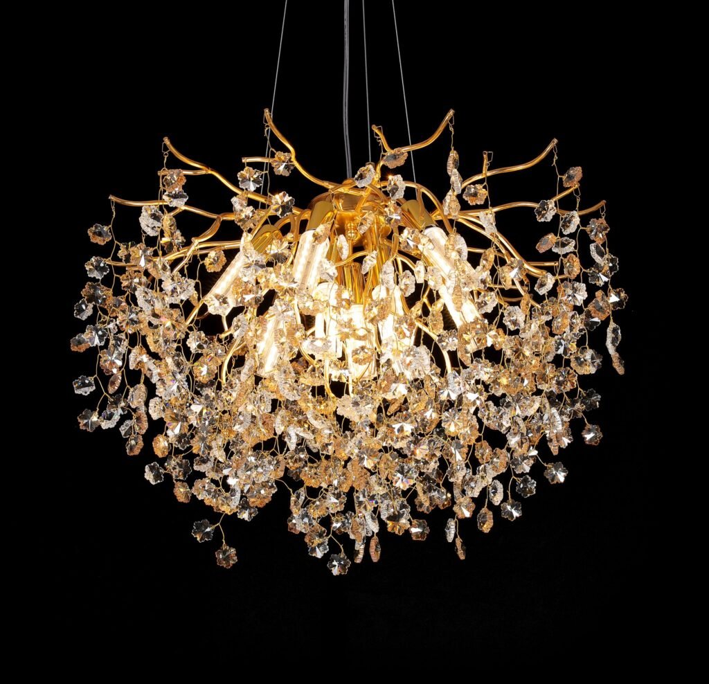 Snowflake Tree Branch Crystal Chandelier (5019) installed in an interior