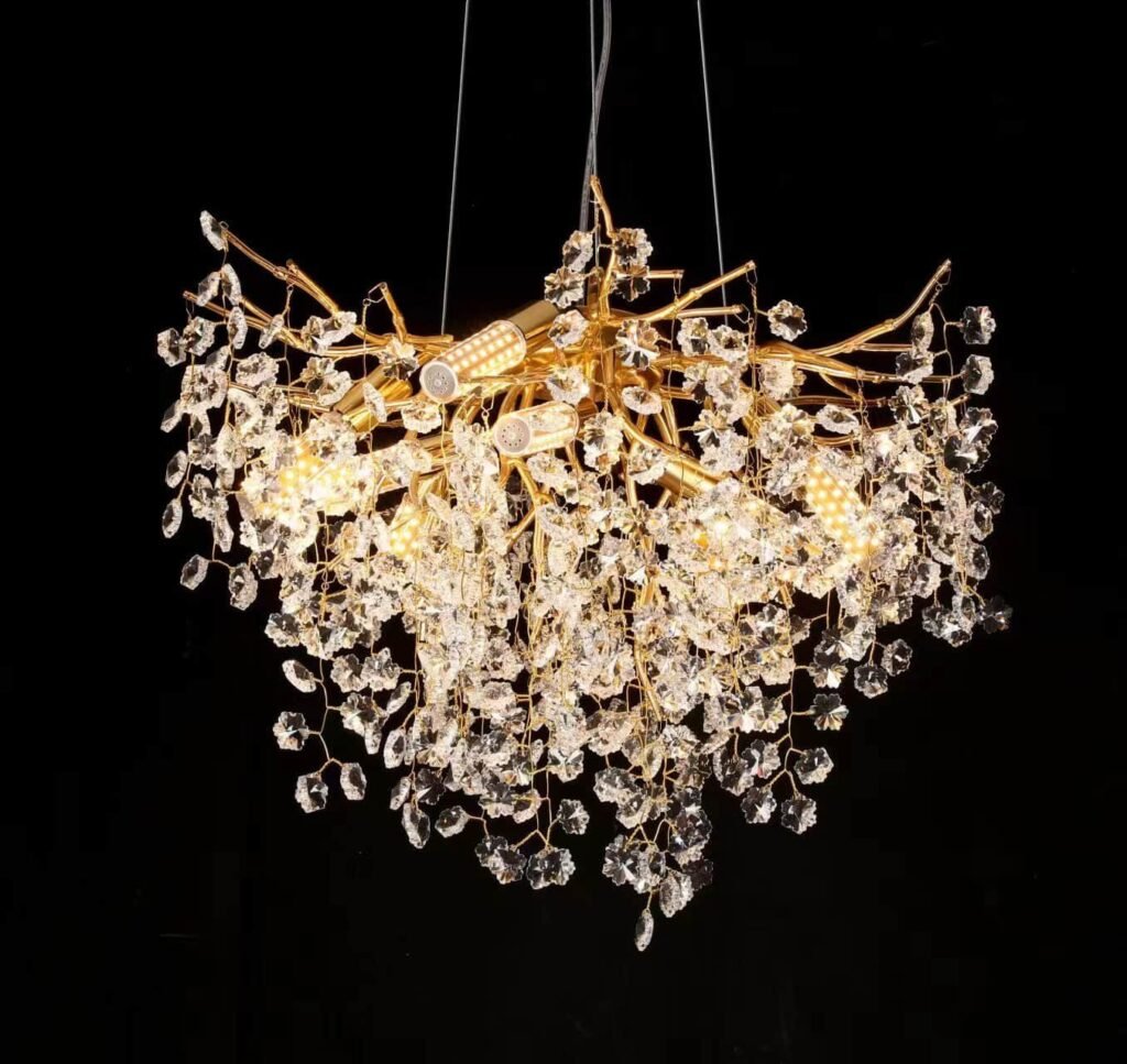 Snowflake Tree Branch Crystal Chandelier - SKU 5019 view 4
