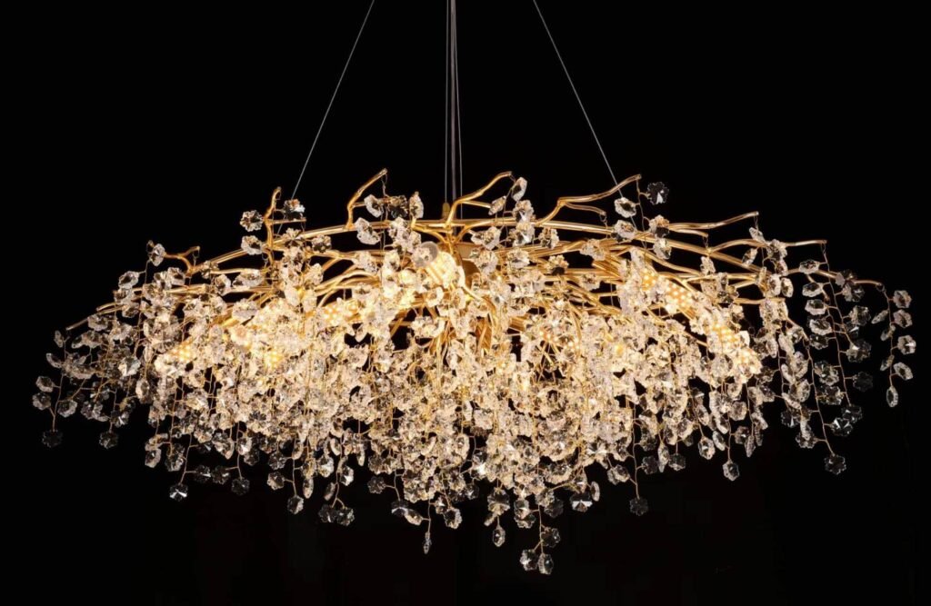 Snowflake Tree Branch Crystal Chandelier (5019) dimension drawing
