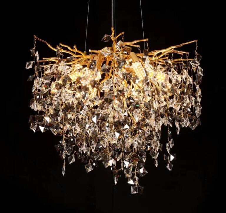 Square Bead Tree Branch Crystal Chandelier - SKU 5042 view 2