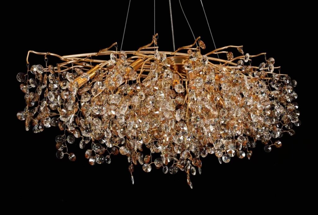 Sunflower Tree Branch Crystal Chandelier (5012) installed in an interior