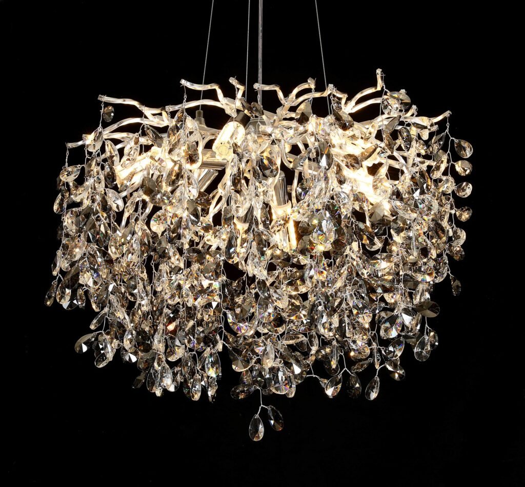 Teardrop Tree Branch Crystal Chandelier (5018) dimension drawing