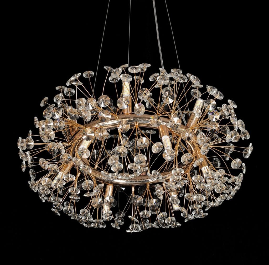 Dandelion Tree Branch Crystal Chandelier (3116) crystal and finish close-up