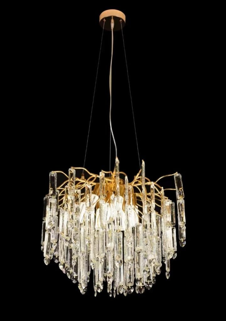 Frame Modern Crystal Chandelier (6006) crystal and finish close-up