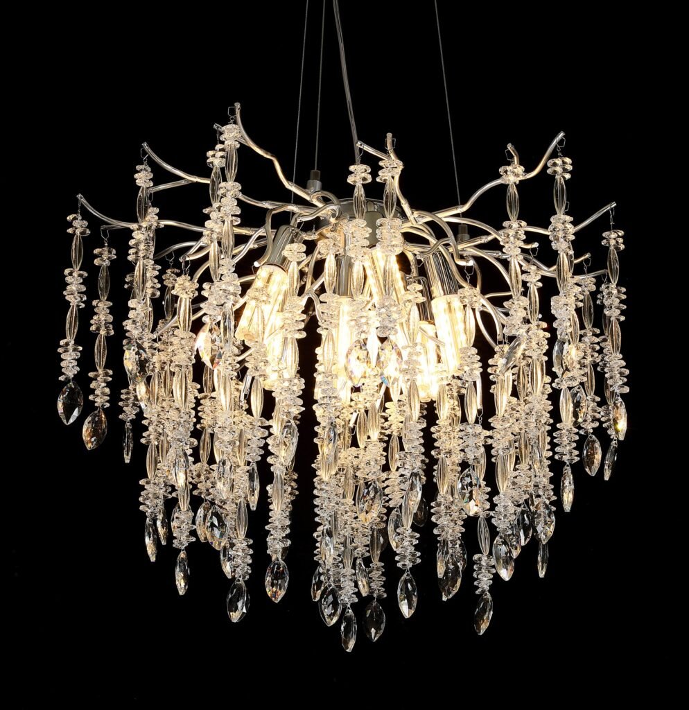 Octagon & Marquise Tree Branch Crystal Chandelier (5044) installed in an interior