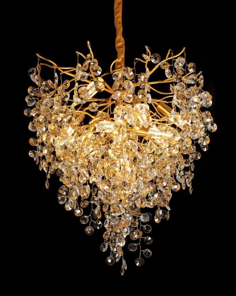 Sunflower A Tree Branch Crystal Chandelier (5012A) installed in an interior