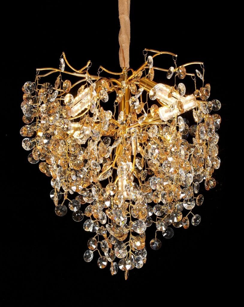 Sunflower A Tree Branch Crystal Chandelier (5012A) crystal and finish close-up