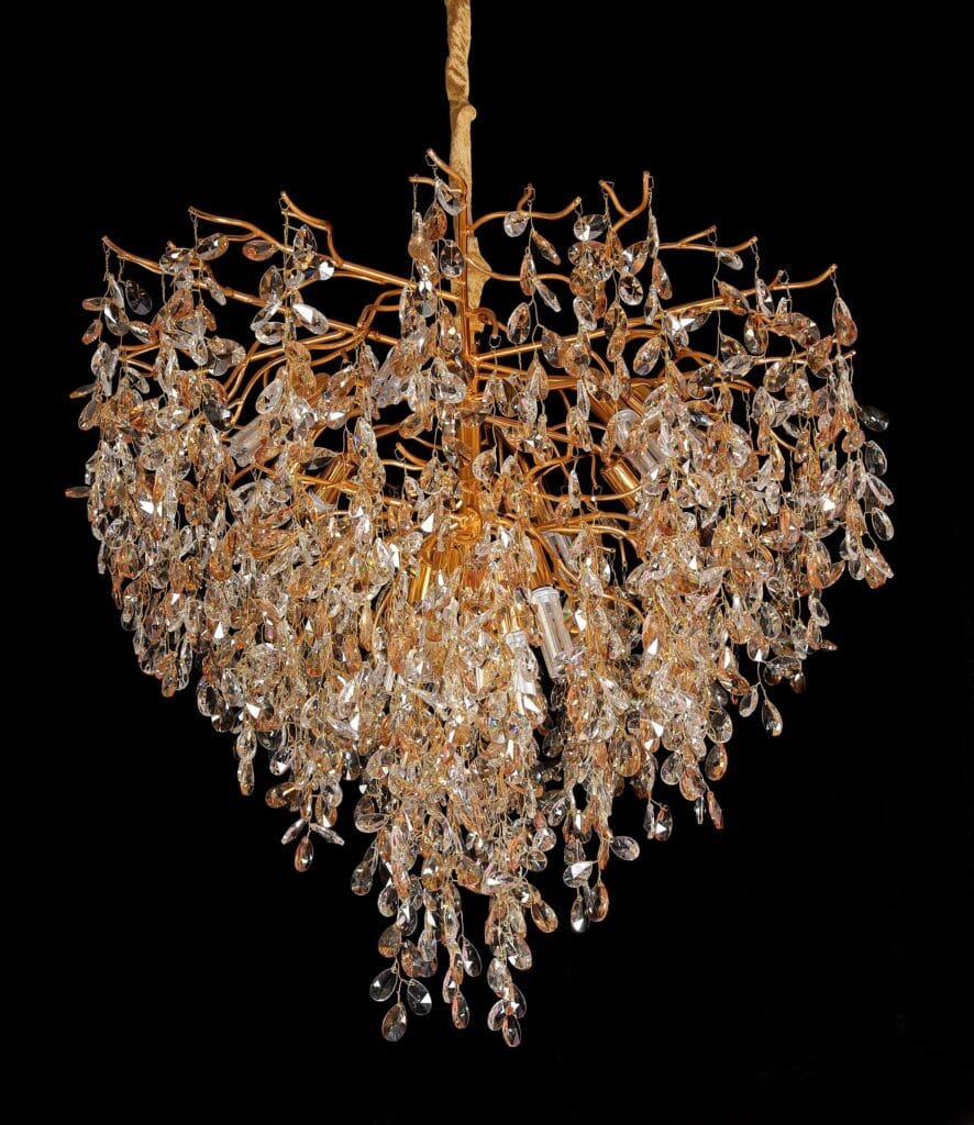Teardrop A Tree Branch Crystal Chandelier (5018A) installed in an interior