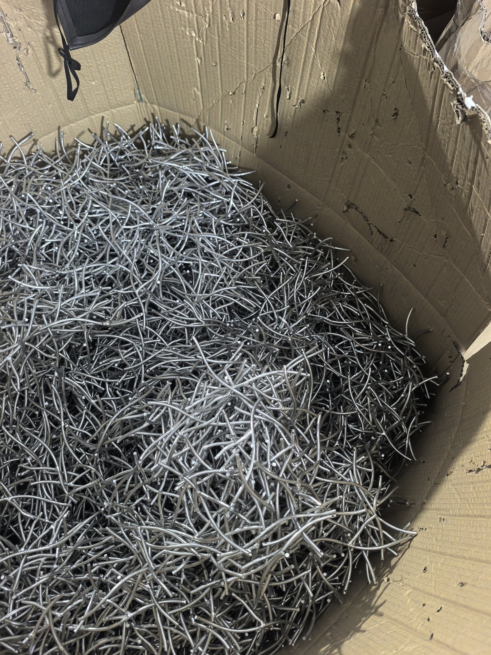 Aluminium tube stock cut to length for chandelier branch frames