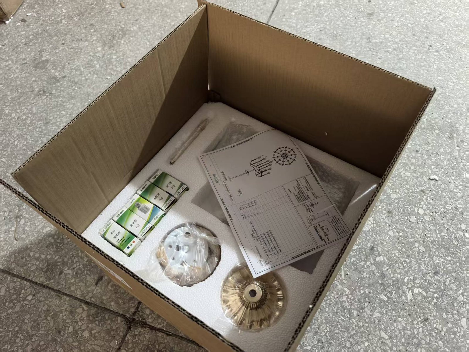 Crystal-safe export carton packing used for chandelier shipments