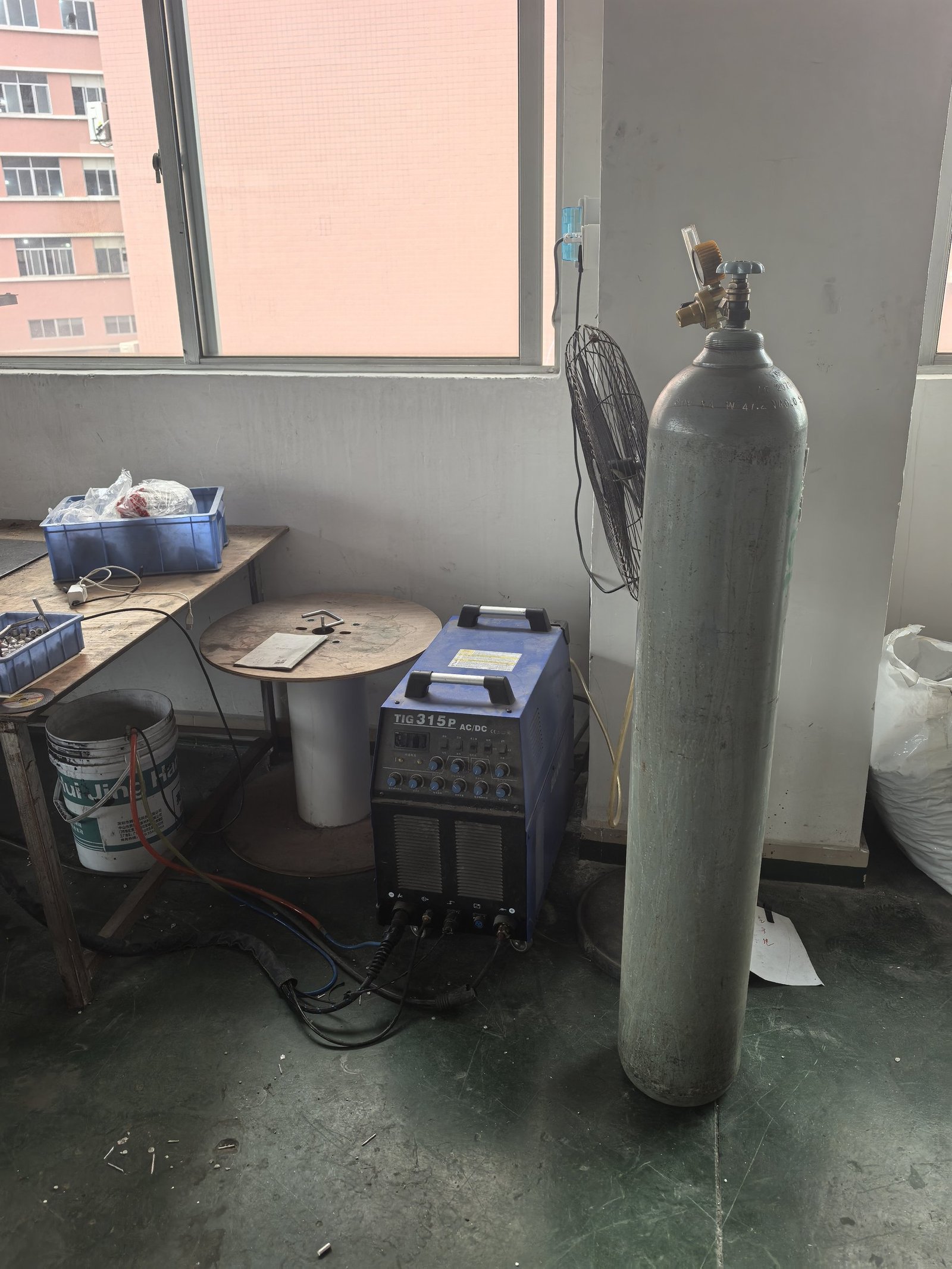 Welding tools and fixtures used to build branch chandelier frames